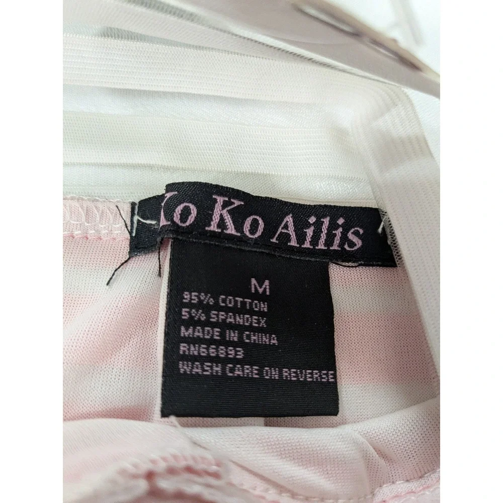 Women's‎ Ko Ko Ailis Fashion Pink And White Skirt - Size Medium